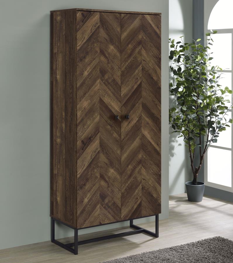 Carolyn 2-door Engineered Wood Accent Cabinet Rustic Oak - 959640