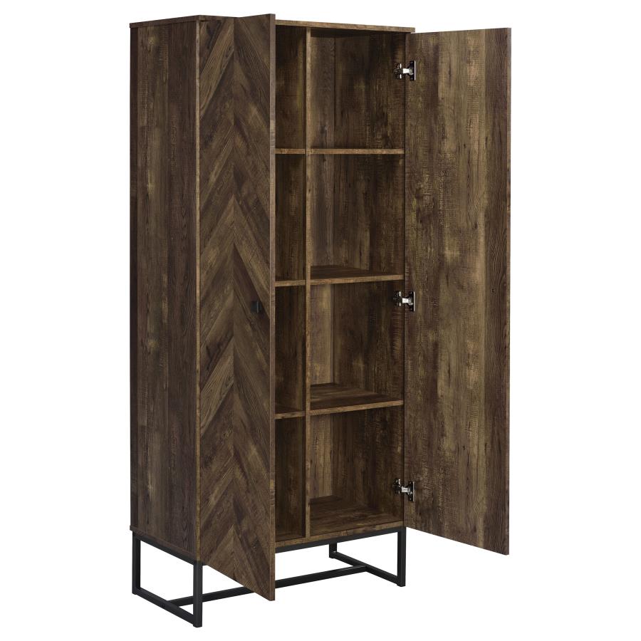 Carolyn 2-door Engineered Wood Accent Cabinet Rustic Oak - 959640