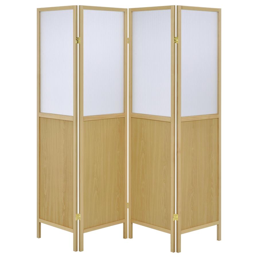 Mattison 4-Panel Room Divider Folding Shoji Screen Natural - 960121