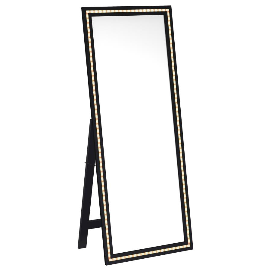 Windrose 28 x 67 Inch Tempered LED Standing Mirror Black - 960962