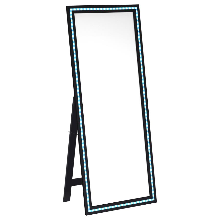 Windrose 28 x 67 Inch Tempered LED Standing Mirror Black - 960962