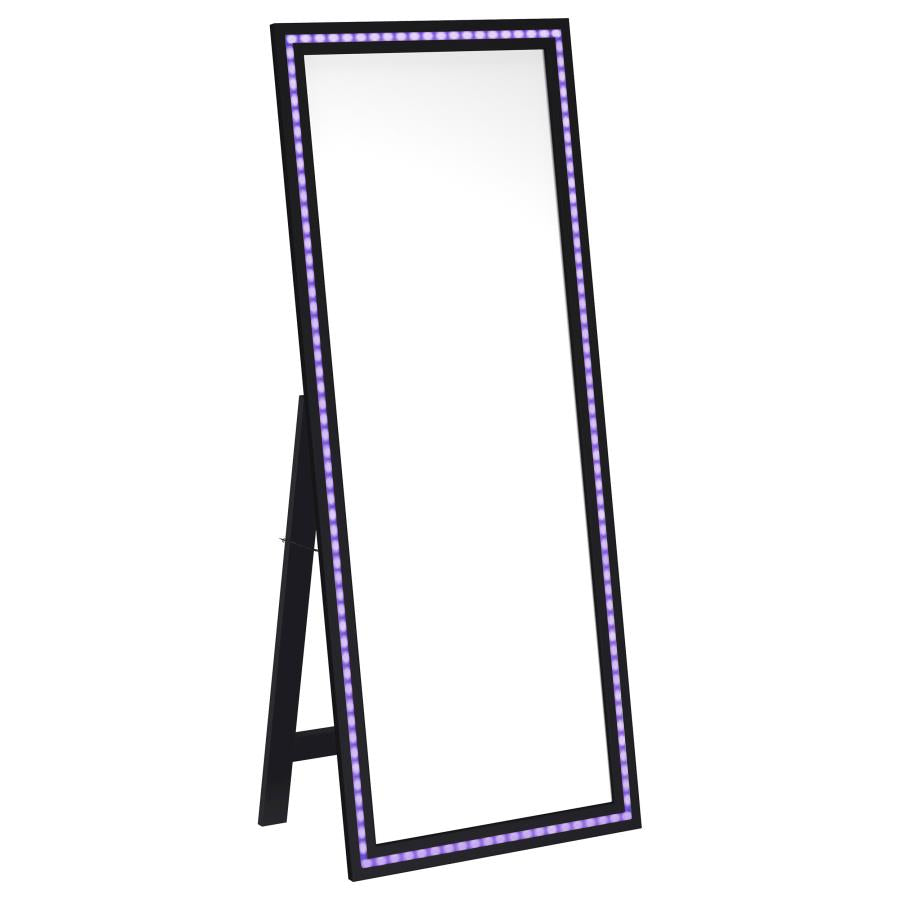 Windrose 28 x 67 Inch Tempered LED Standing Mirror Black - 960962
