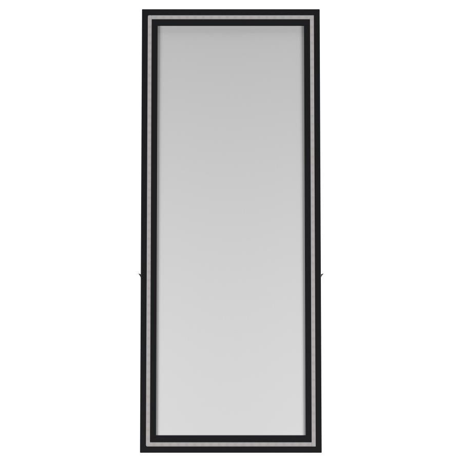 Windrose 28 x 67 Inch Tempered LED Standing Mirror Black - 960962