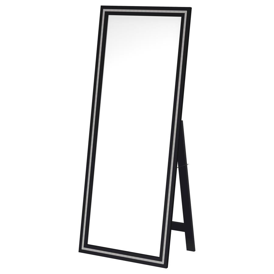 Windrose 28 x 67 Inch Tempered LED Standing Mirror Black - 960962