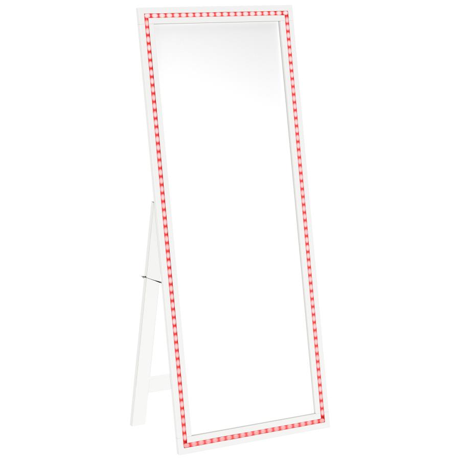 Windrose 28 x 67 Inch Tempered LED Standing Mirror White - 960963