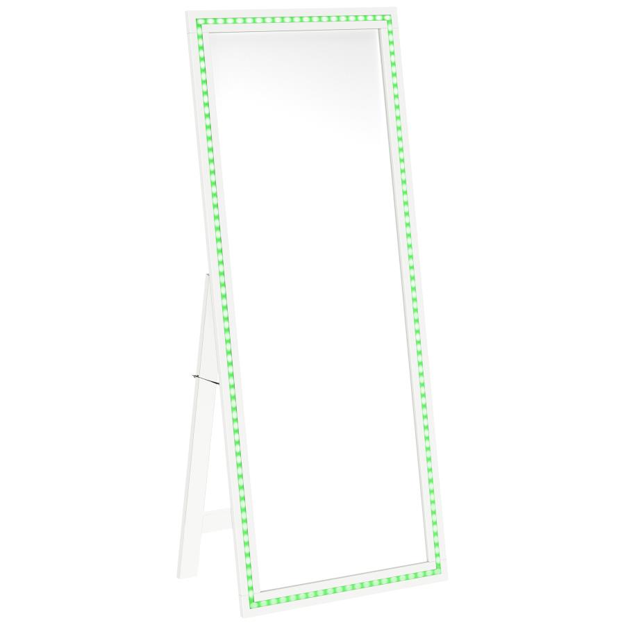 Windrose 28 x 67 Inch Tempered LED Standing Mirror White - 960963