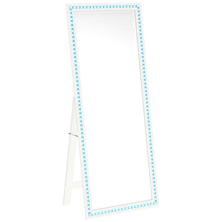 Windrose 28 x 67 Inch Tempered LED Standing Mirror White - 960963