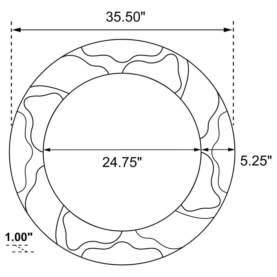 Dorinda 36 x 36 Inch Round Kintsugi Style Wall Mirror Gold - 961455