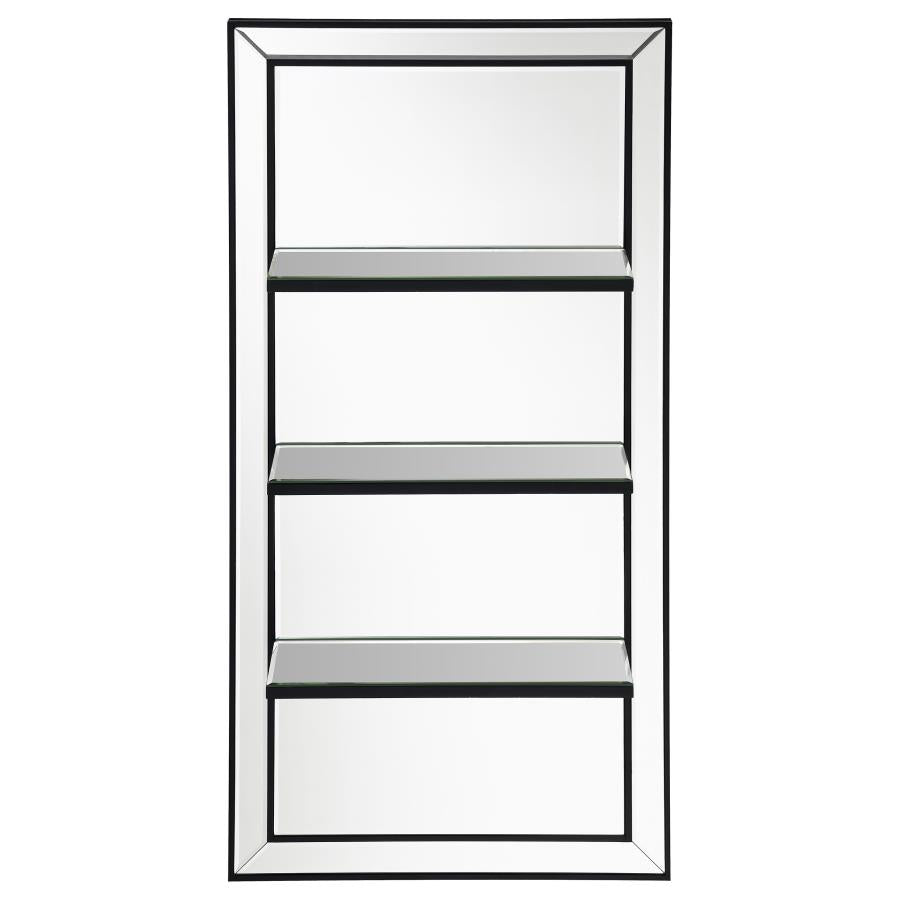 Oriel 24 x 47 Inch Rectangular 3-Shelf Wall Mirror Silver - 961631