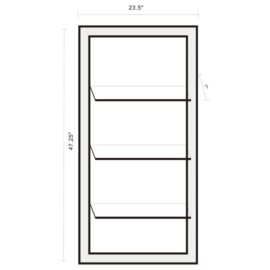 Oriel 24 x 47 Inch Rectangular 3-Shelf Wall Mirror Silver - 961631