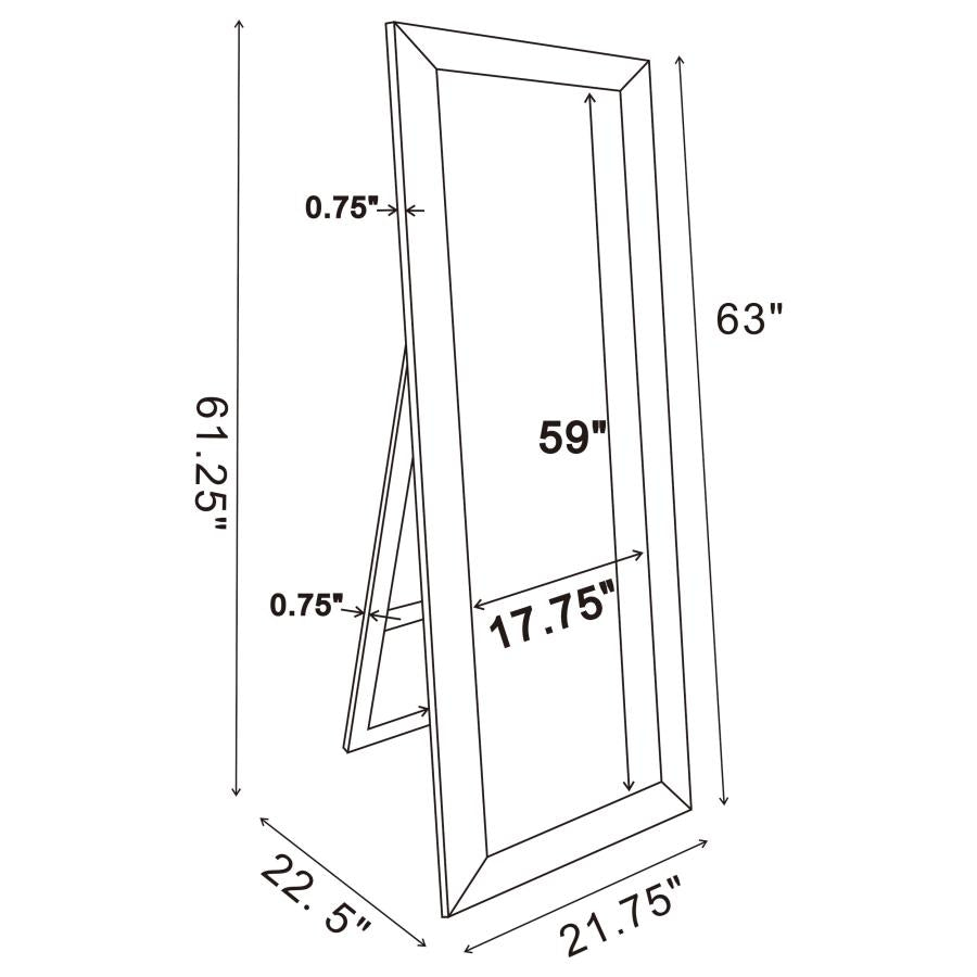 Soline 22 x 61 Inch Framed Standing Floor Mirror Silver - 961633