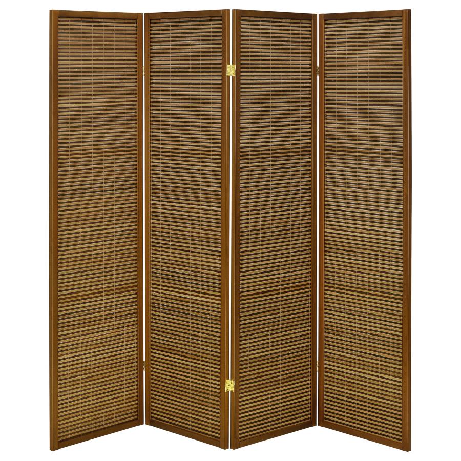 Browning 4-panel Bamboo Room Divider Folding Screen Walnut - 961638