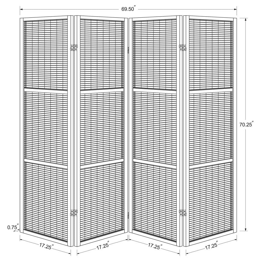 Browning 4-panel Bamboo Room Divider Folding Screen Walnut - 961638