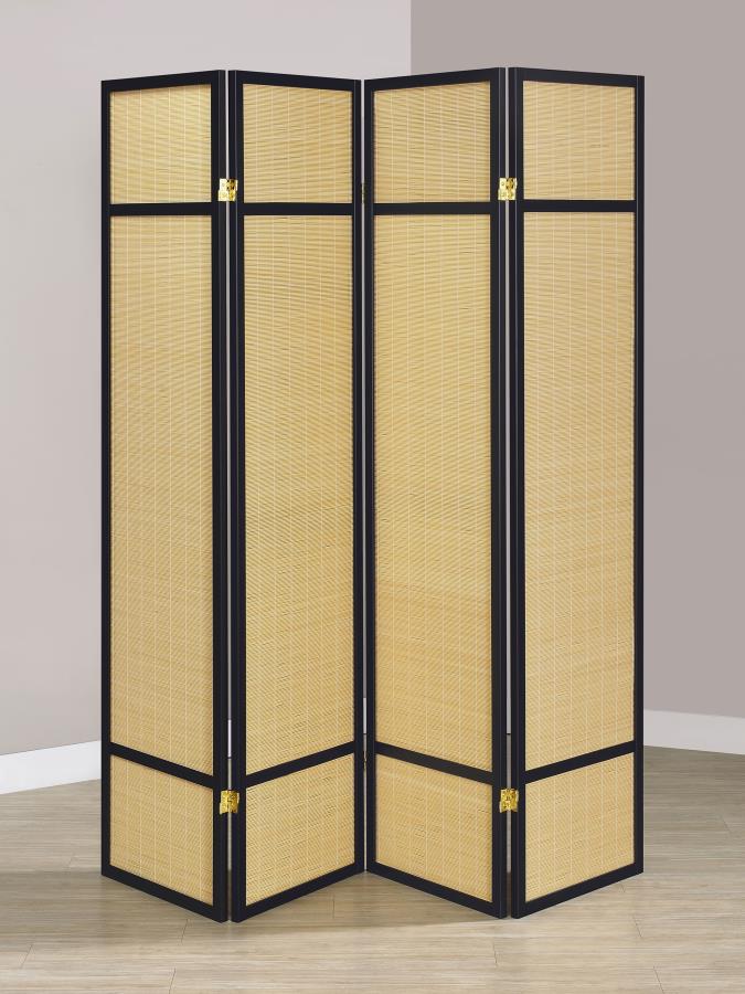 Pearce 4-panel Bamboo Room Divider Folding Screen Natural - 961648