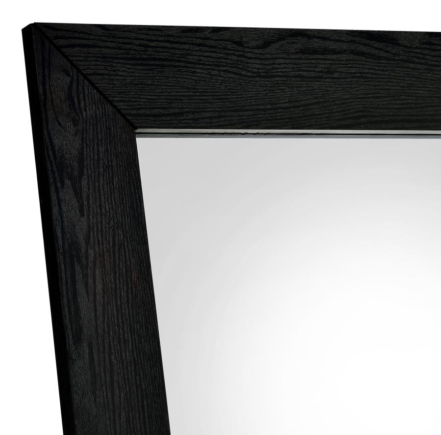 Cadence Tempered Glass Full Length Standing Mirror Black Oak - 961653