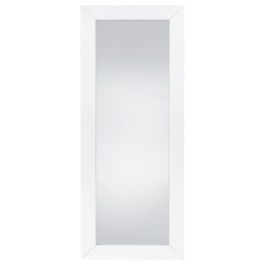 Cadence Tempered Glass Full Length Mirror White High Gloss - 961656