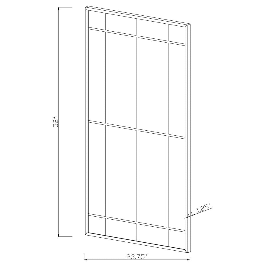 Annetta 24 x 52 Inch Window Pane Wall Mirror Black - 962913