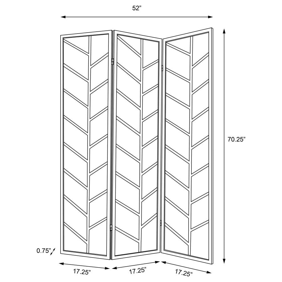 Mila 3-Panel Room Divider Folding Shoji Screen Walnut - 962923