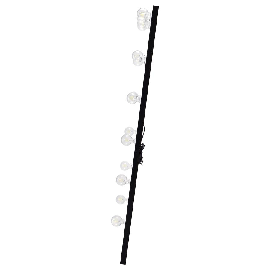 Zayan 32 x 71 Inch Floor Mirror LED Lighting Black Gloss - 969557