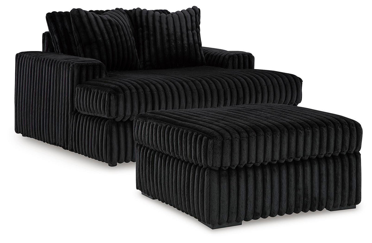 Midnight-Madness Oversized Chaise and Oversized Accent Ottoman - 98103U10