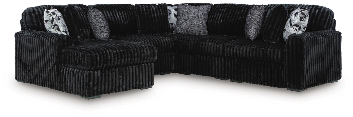 Midnight-Madness 5-Piece Sectional with Chaise - 98103S21