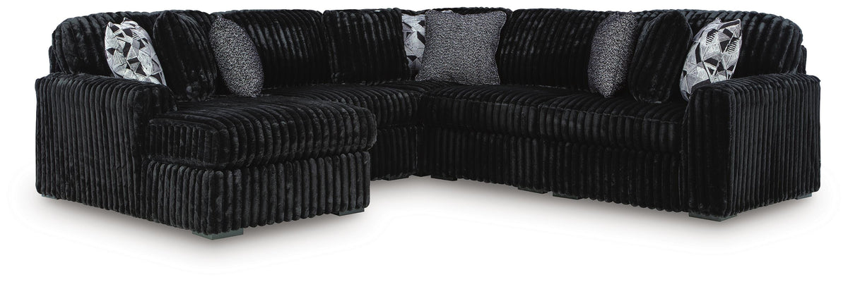 Midnight-Madness 5-Piece Sectional with Chaise - 98103S21