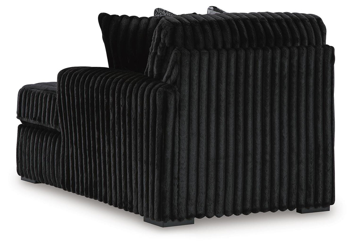 Midnight-Madness 4-Piece Sectional and Oversized Accent Ottoman - 98103U3