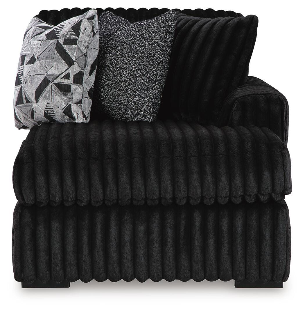 Midnight-Madness 2-Piece Sectional and Oversized Accent Ottoman - 98103U4