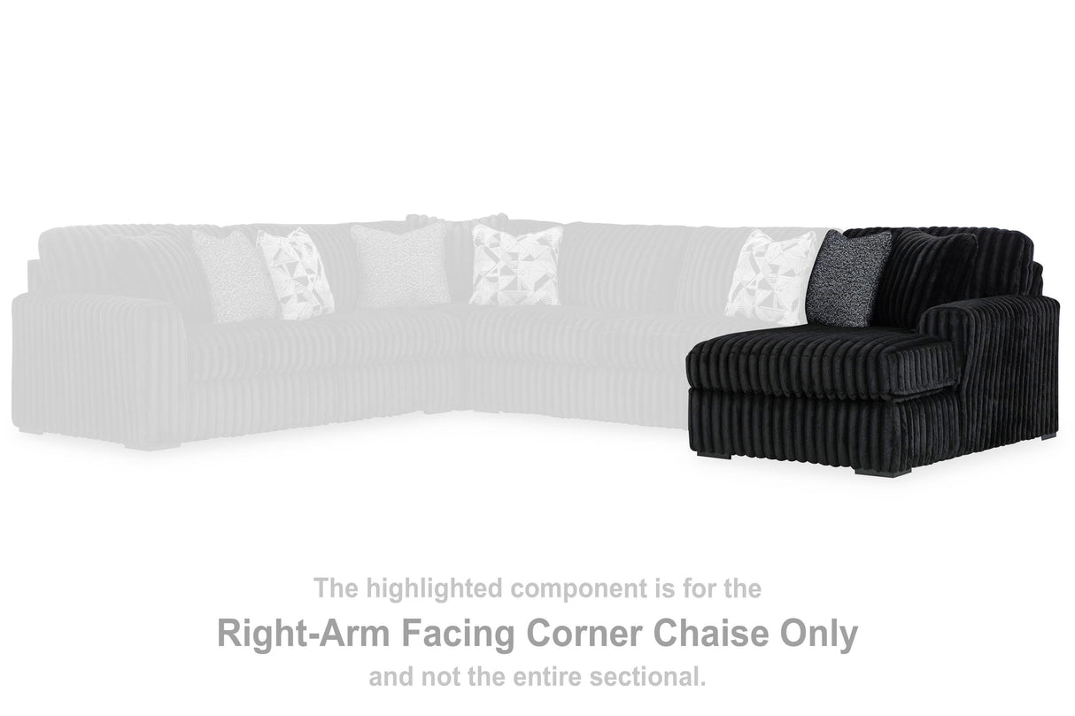 Midnight-Madness 4-Piece Sectional and Oversized Chaise - 98103U2