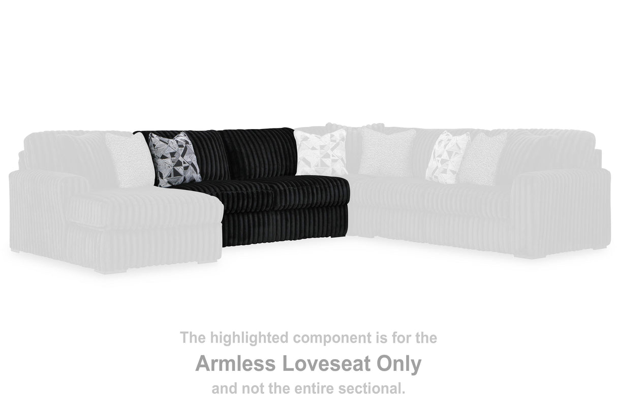 Midnight-Madness Armless Loveseat - 9810334