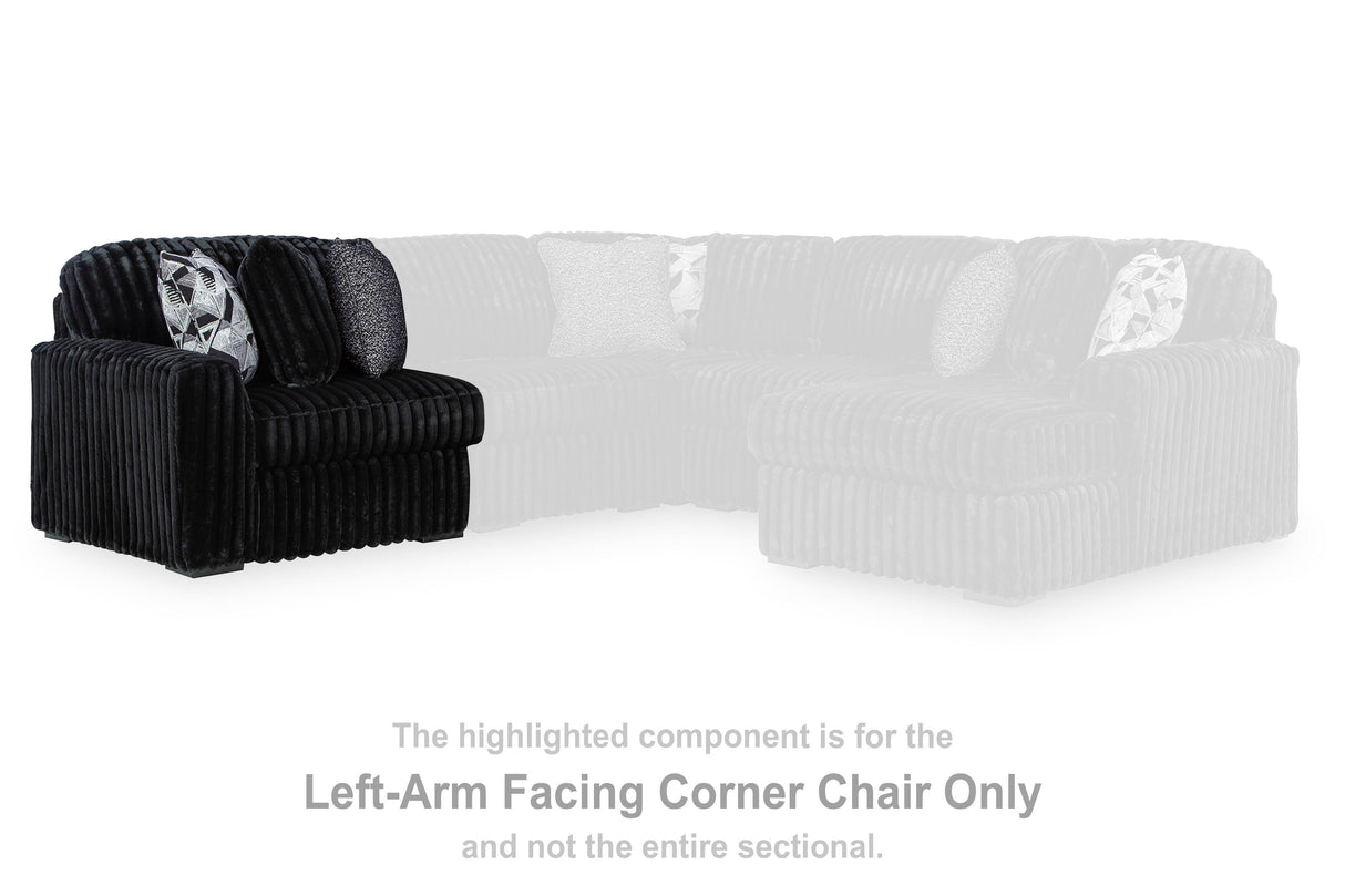 Midnight-Madness Left-Arm Facing Corner Chair - 9810364