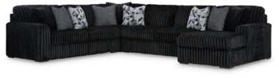 Midnight-Madness 4-Piece Sectional with Chaise - 98103S3