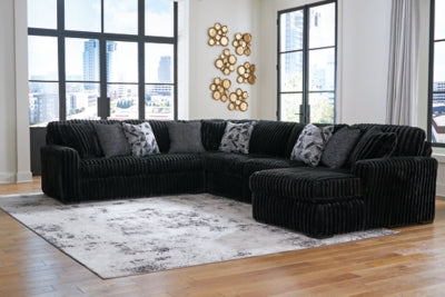 Midnight-Madness 4-Piece Sectional with Chaise - 98103S3