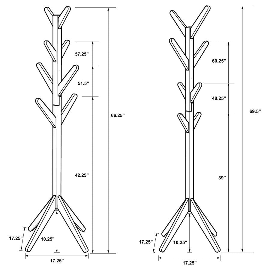 Margaret Solid Wood Coat Rack Clothing Hanger Natural Oak - 983271