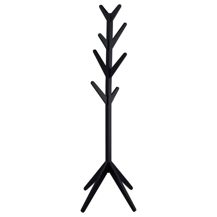 Margaret Solid Wood Coat Rack Clothing Hanger Black - 983272