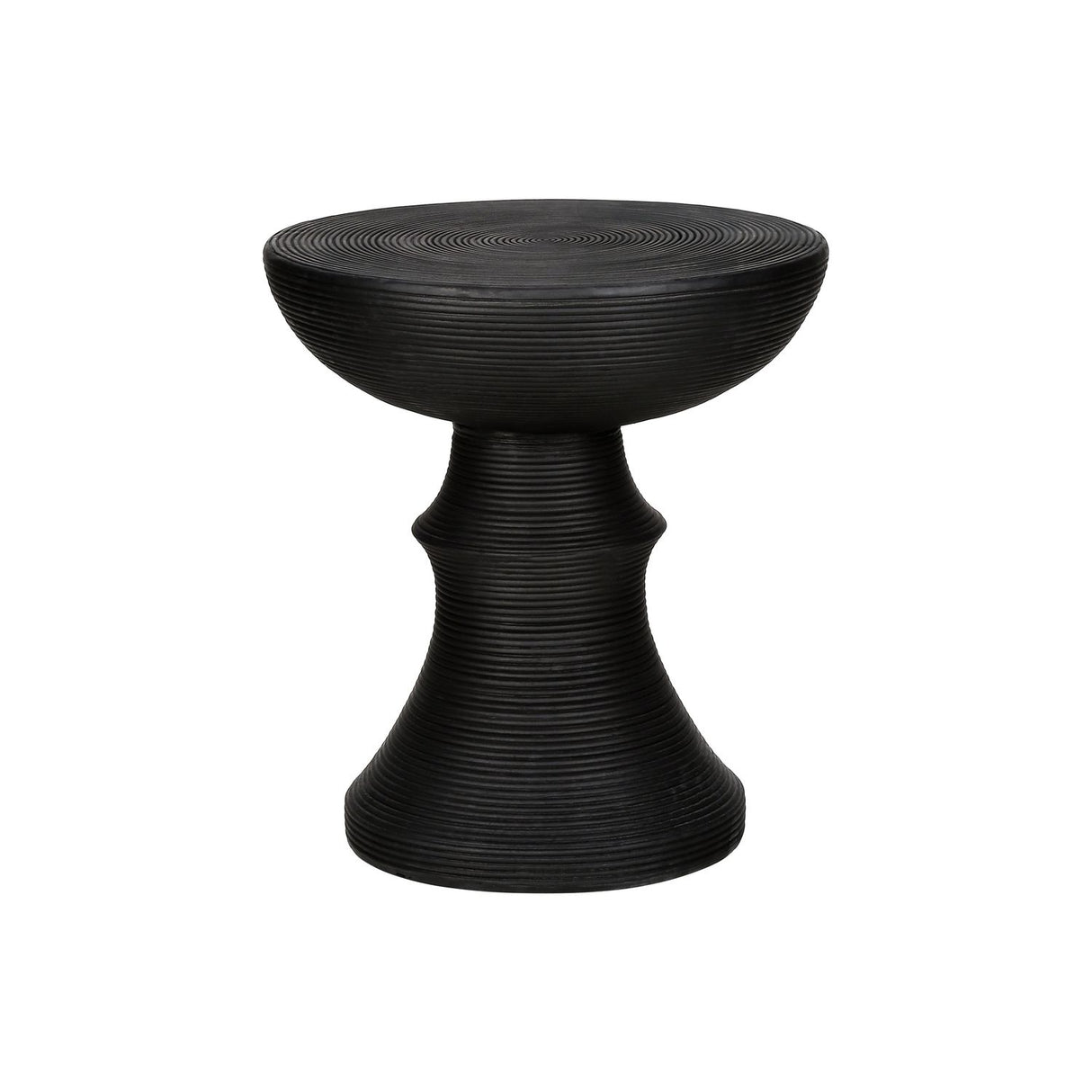 Round Accent Table, Indoor Outdoor - Black