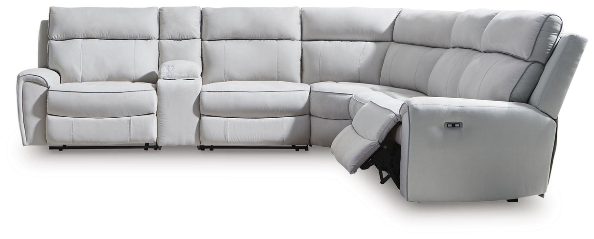 Social Pointe 6-Piece Reclining Sectional with Storage Console - PC98802S36