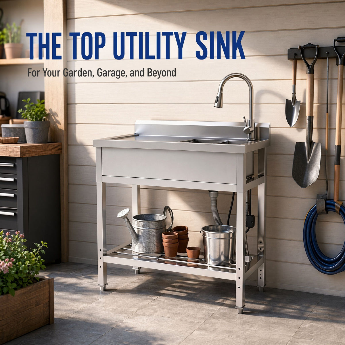 Freestanding Utility Sink With Accents