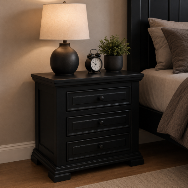 ZVB CASTLE BLACK NIGHTSTAND - CASTLENS