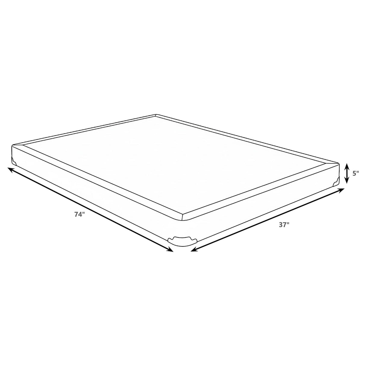 Maynard - Twin Low Profile Box Spring Foundation With Memory Foam Support And Breathable Design - Gray