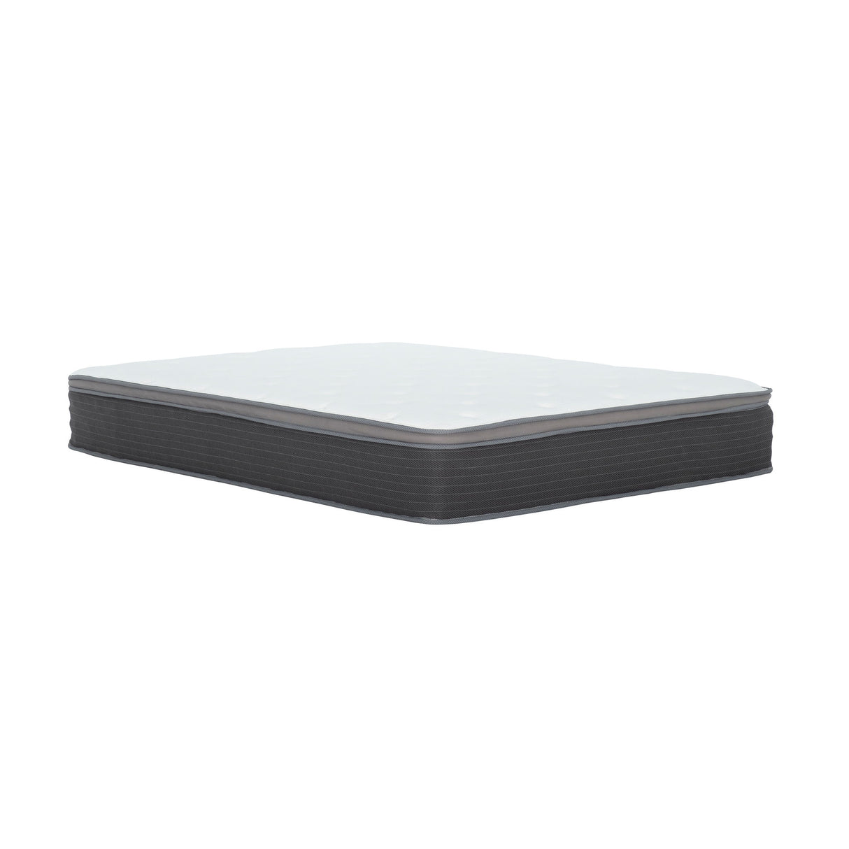 12'' Hybrid Mattress In A Box, Plush Gel Memory Foam Mattress Top With Pocket Coil Base - Gray / White - Queen