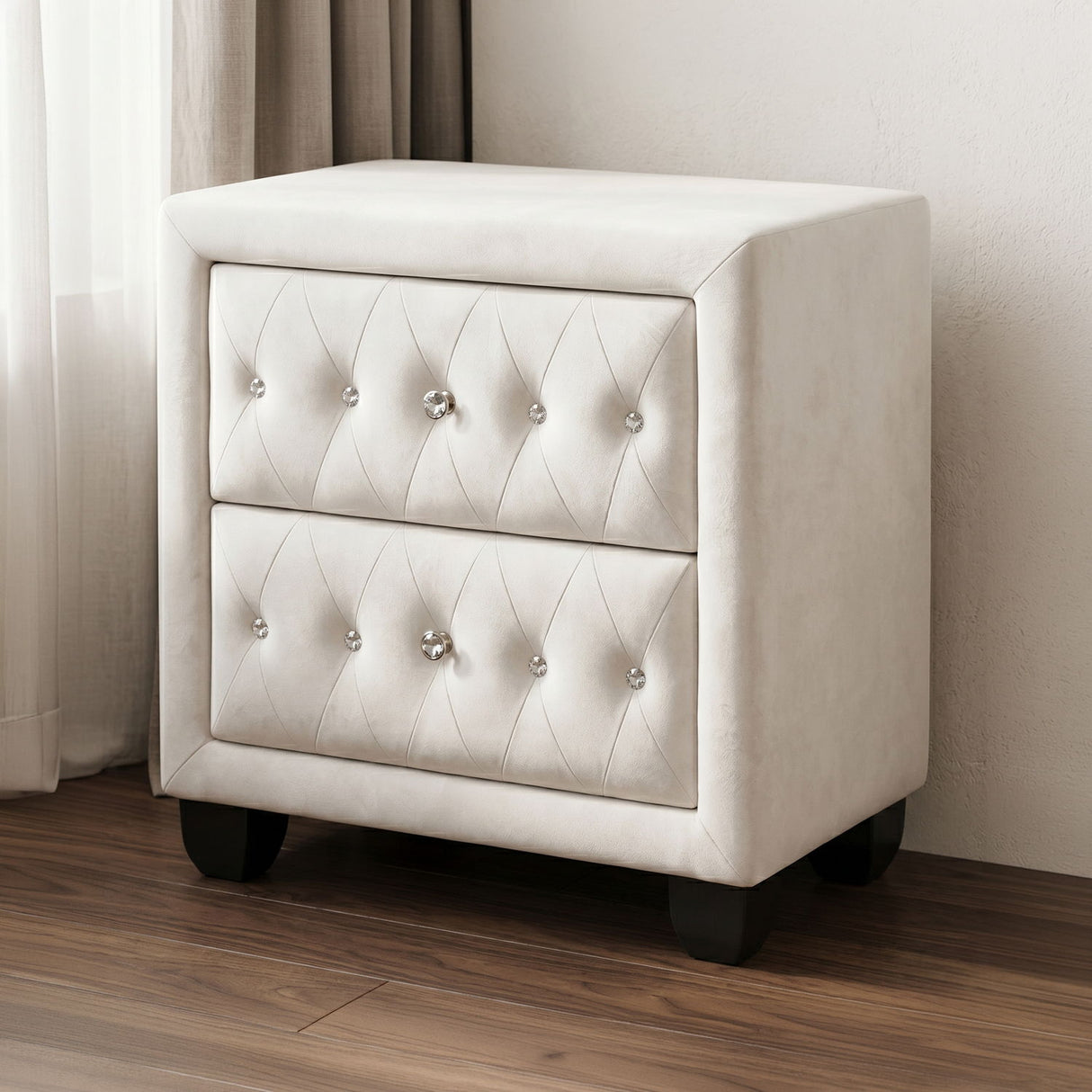 Sophia - 2 Drawer Upholstered Nightstand