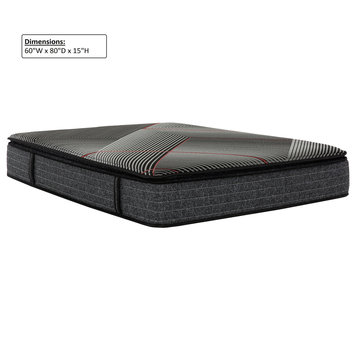 15" Euro Top Gel Memory Foam Hybrid Mattress With Pocket Coils, Cooling & Edge Support - Black - Queen