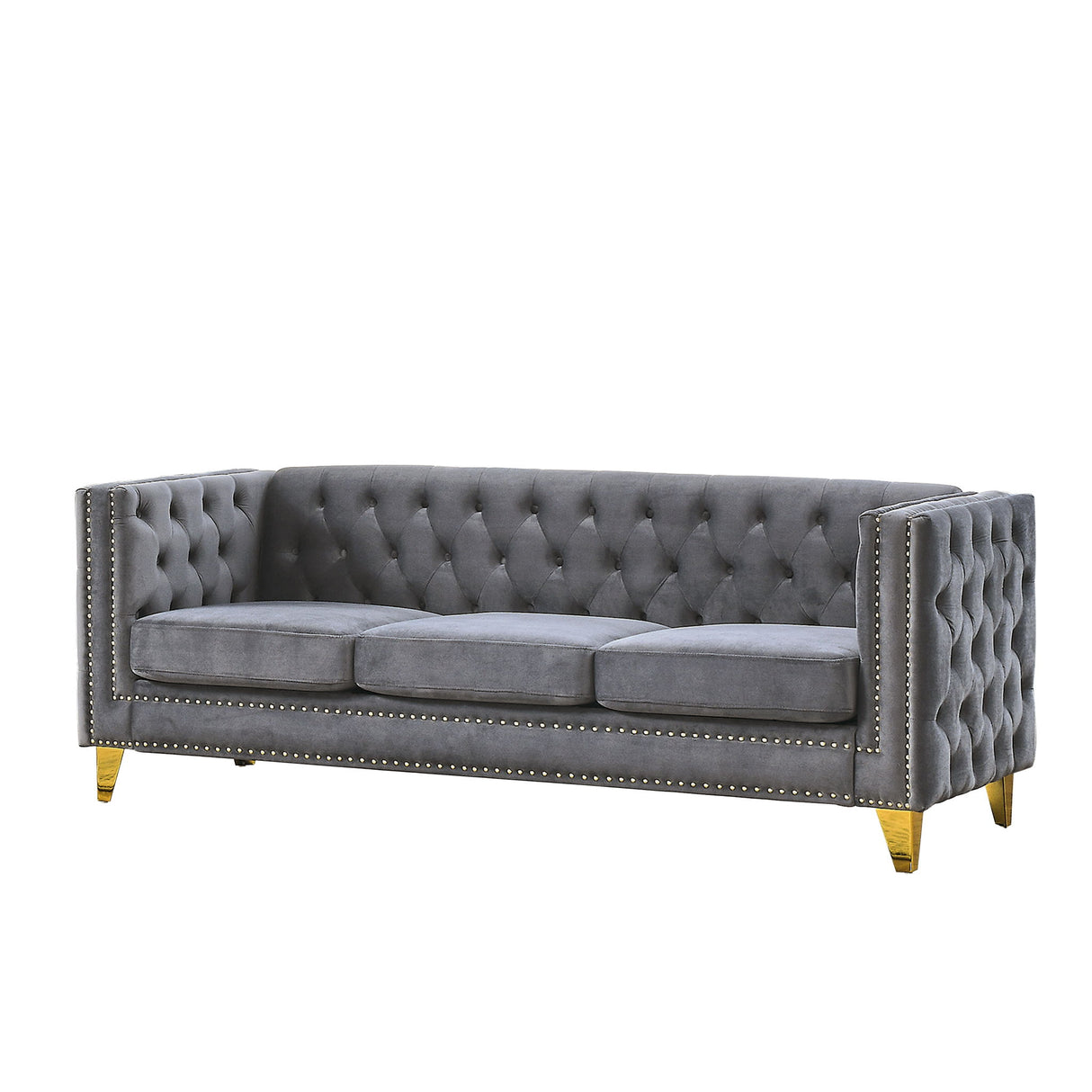 Upholstered Couch Sofa With Button Tufting For Living Room