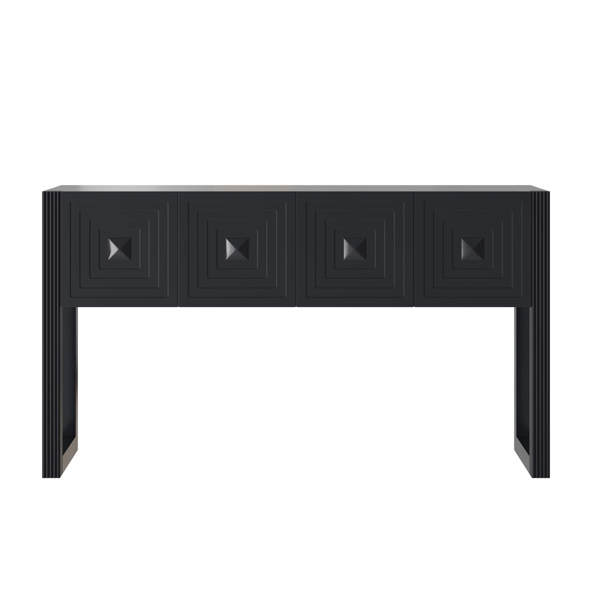Geometric Carved Console Table With 3 Soft Close Drawers