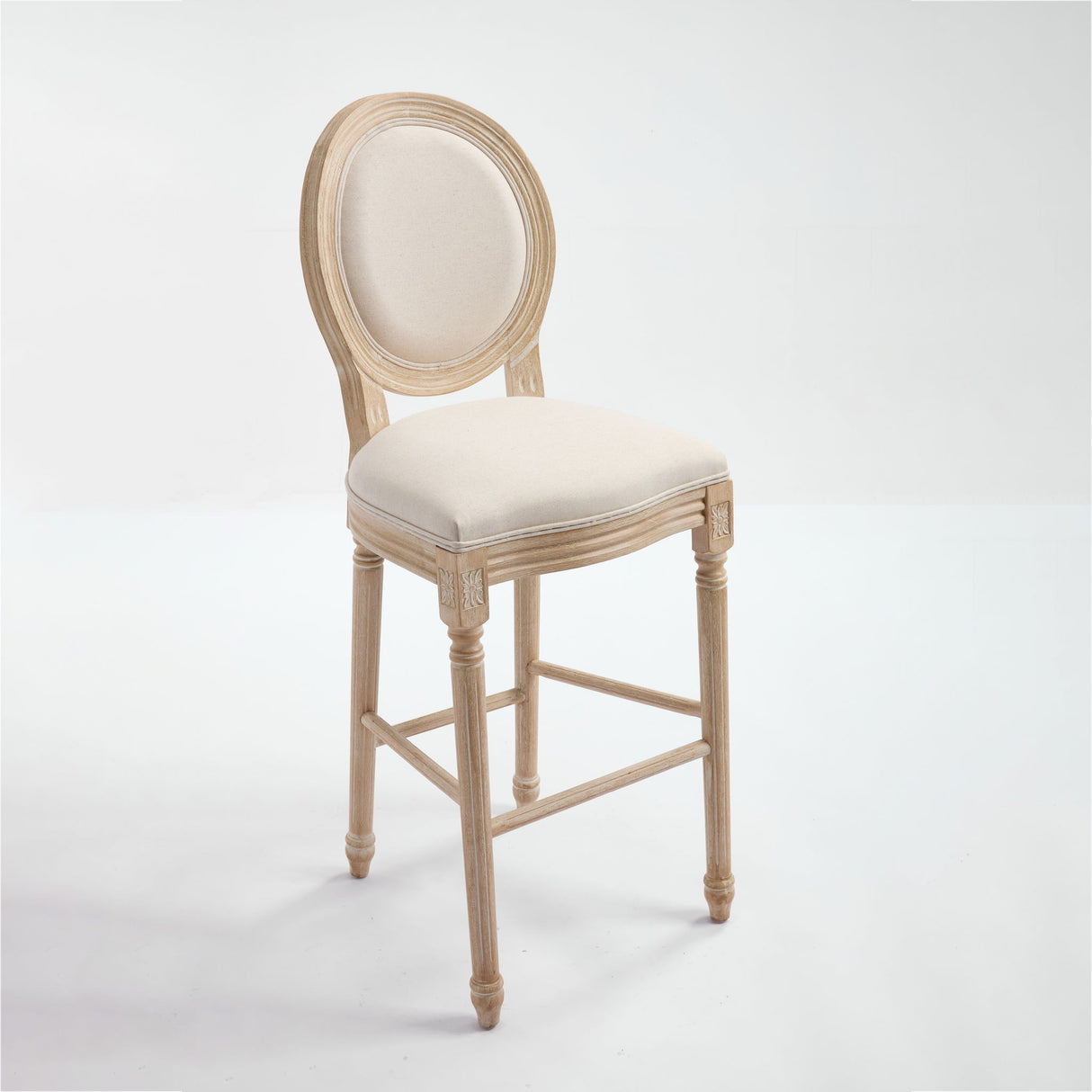 French Country Bar Chairs & Round Back (Set of 2)