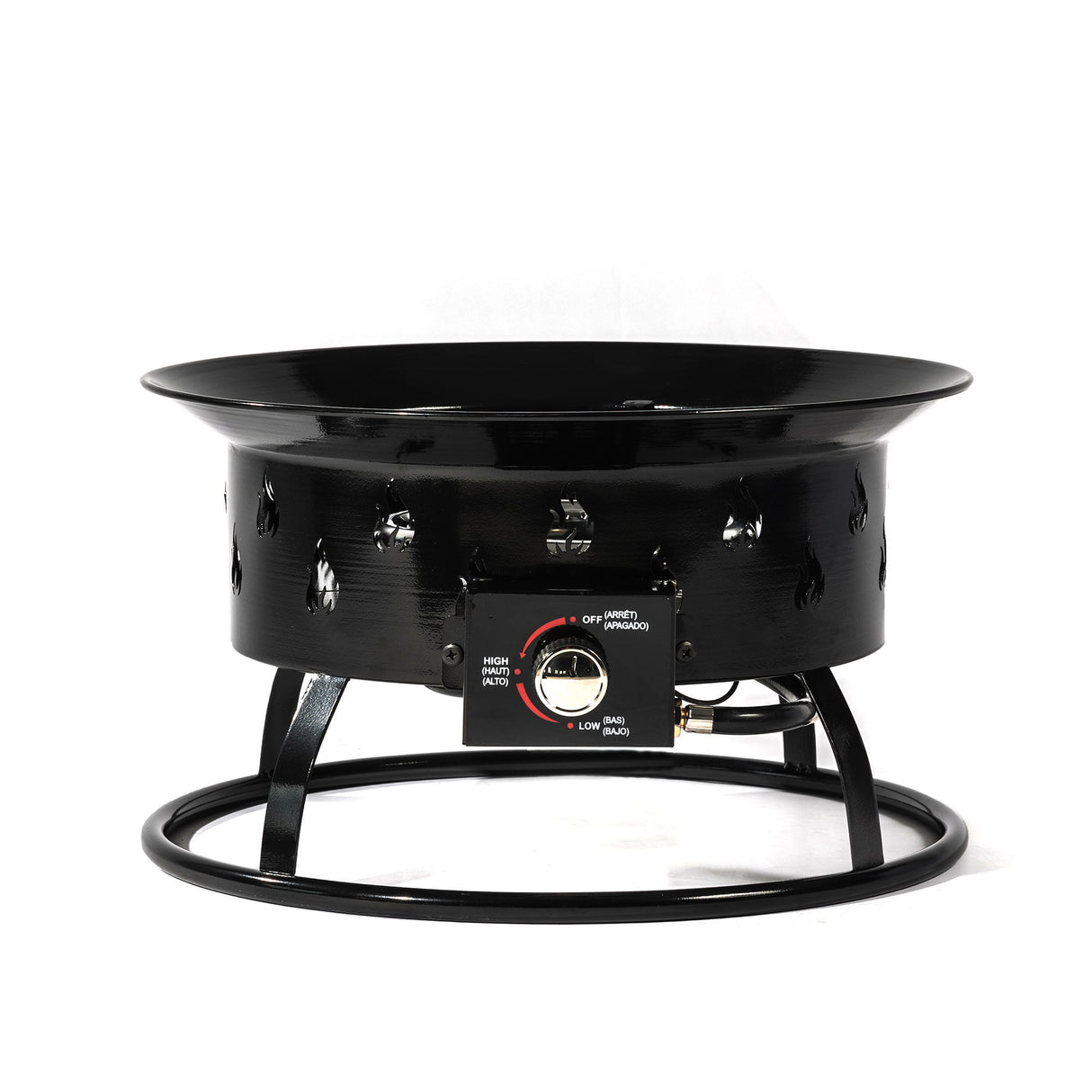 Propane Gas Fire Pit Table, 50000 Btu Round For Outside Patio - Black