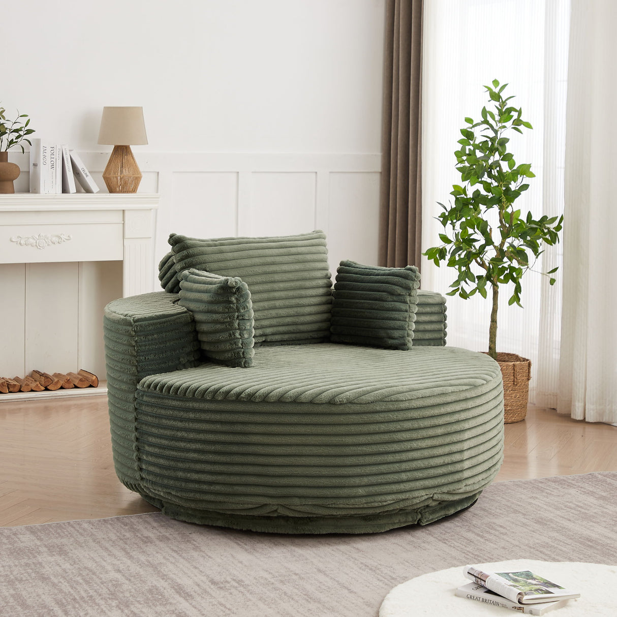 Swivel Chair With 360° Rotation For Living Room