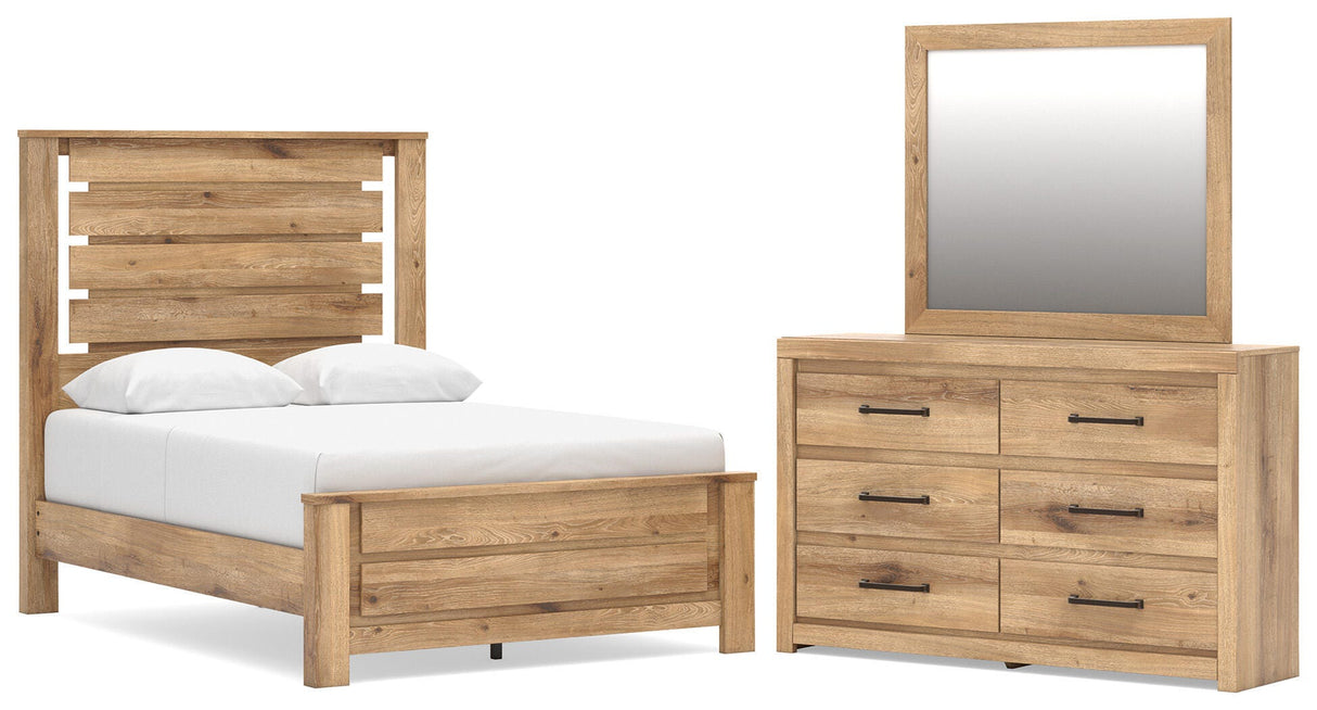 Brozmont Full Panel Platform Bed, Dresser and Mirror - B1045B11