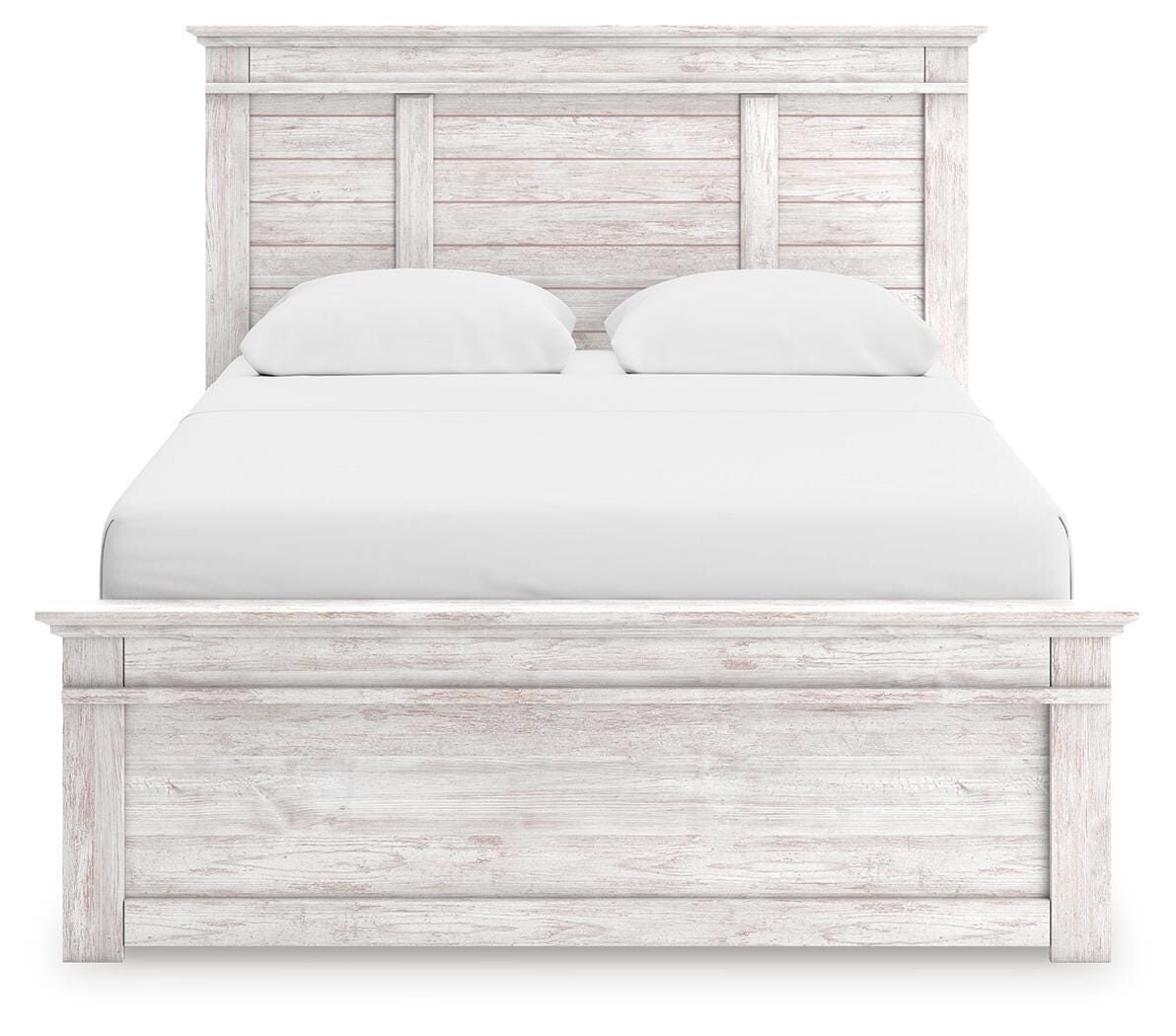 Makidern Queen Panel Bed with Storage, Dresser and Mirror - PCB1171B6